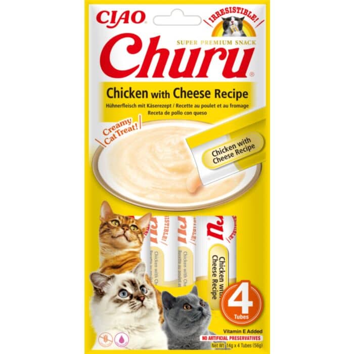 Churu Cat Creamy kaķu gardums krēms kaķiem ar vistu un sieru 14 g N4